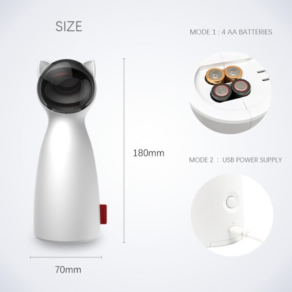 creative-cat-pet-led-laser-funny-toy-smart-automatic-cat-exercise-training-entertaining-toy - Image 2
