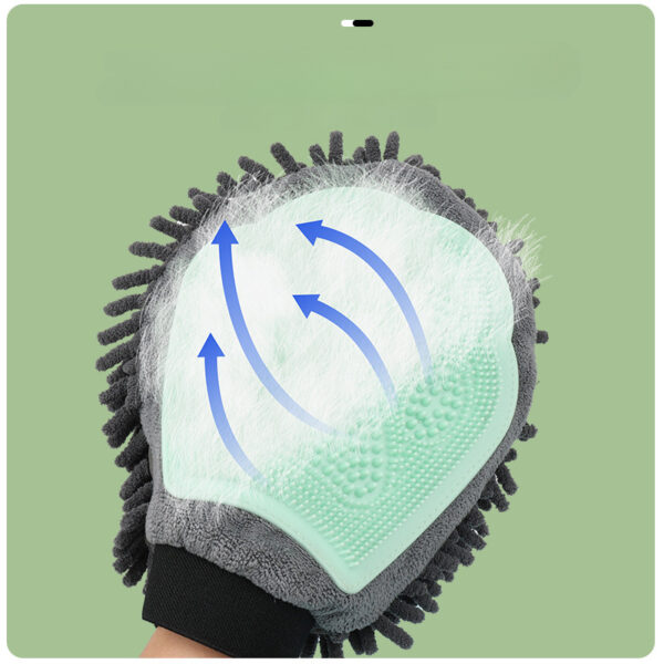 Pet Bathing Brush 2-in-1 Grooming Glove Elegant Dog Grooming Tool For Brushing, Massaging, And Drying Pet Grooming Kit For Dog Cat 2-Sided Bathing Brush Cleaning Massage Glove - Image 3