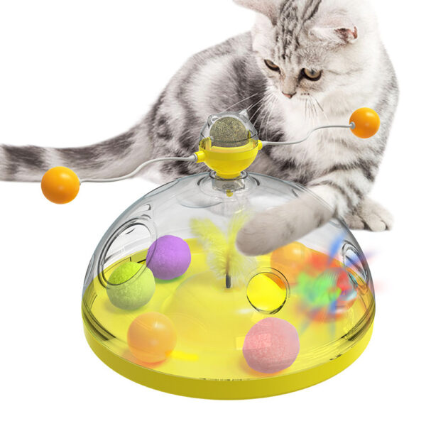 Meows Windmill Funny Cat Toys Interactive Multifunctional Turntable Pet Educational Toys With Catnip Luminous Ball Pinwheel Toys Pet Products - Image 4