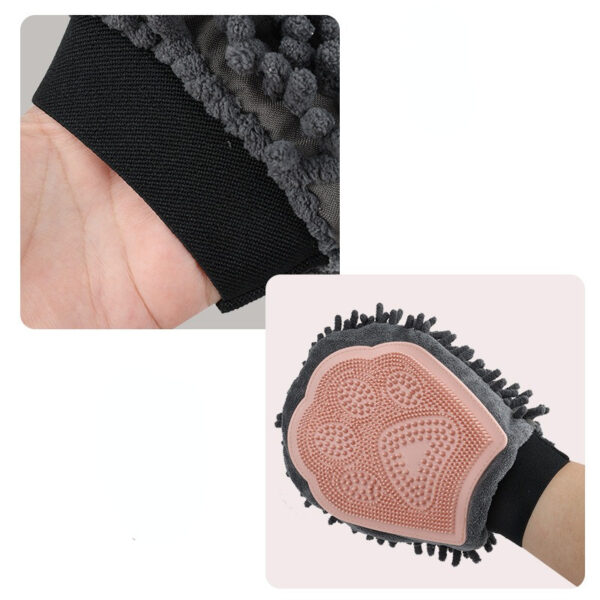 Pet Bathing Brush 2-in-1 Grooming Glove Elegant Dog Grooming Tool For Brushing, Massaging, And Drying Pet Grooming Kit For Dog Cat 2-Sided Bathing Brush Cleaning Massage Glove - Image 2