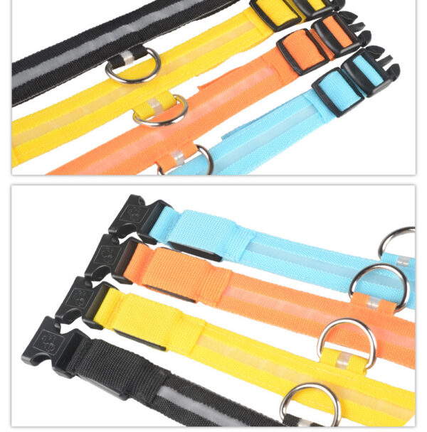 Nylon LED Pet Dog Luminous Collar Night Safety Flashing Glow in Dark Dog Cat Leash Adjustable Pet Supplies - Image 7