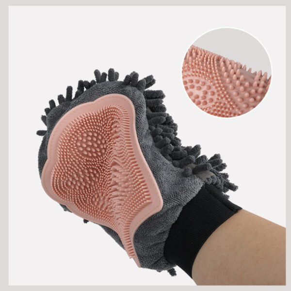 Pet Bathing Brush 2-in-1 Grooming Glove Elegant Dog Grooming Tool For Brushing, Massaging, And Drying Pet Grooming Kit For Dog Cat 2-Sided Bathing Brush Cleaning Massage Glove - Image 4