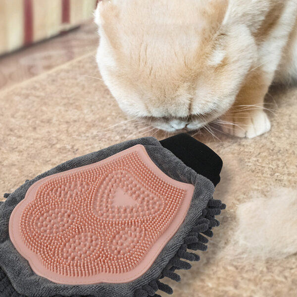 Pet Bathing Brush 2-in-1 Grooming Glove Elegant Dog Grooming Tool For Brushing, Massaging, And Drying Pet Grooming Kit For Dog Cat 2-Sided Bathing Brush Cleaning Massage Glove - Image 6